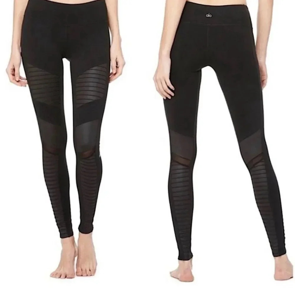 Alo Yoga Moto Legging Black / Black Glossy Sz S